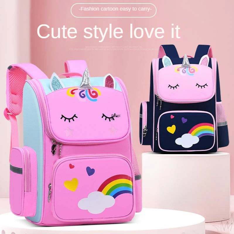 

New Large Schoolbag Cute Student School Backpack Cartoon Unicorn Bagpack Primary School Book Bags for Teenage Girls Kids