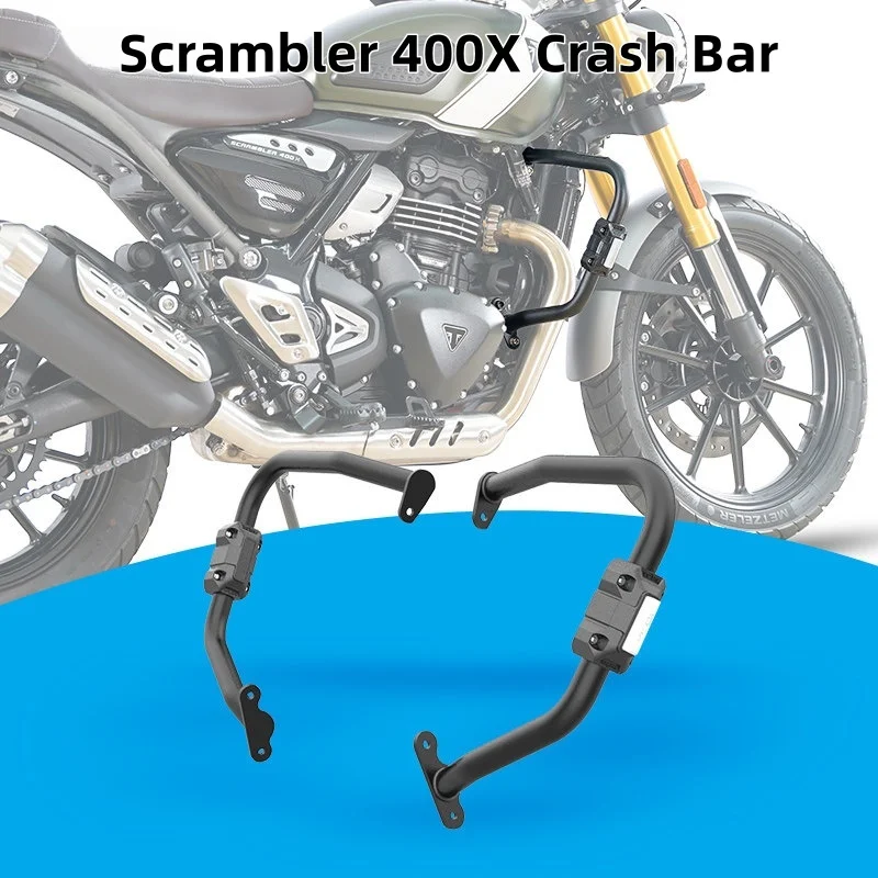 Фото Защитная дуга (кенгурятник) для Scrambler 400X, прочная, противоударная, для двигателя, в стиле ретро, неоригинальная запчасть №3