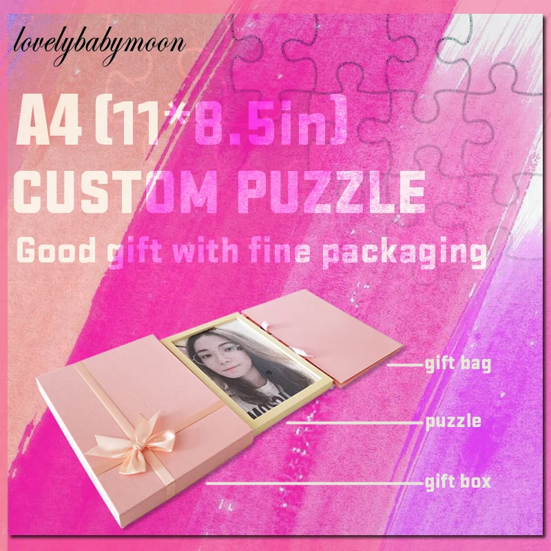 A4 Photo Custom Wooden Personalized Jigsaw Puzzle Picture DIY Toy Decoration Collectiable Fine packaging Festival Birthday Gift |