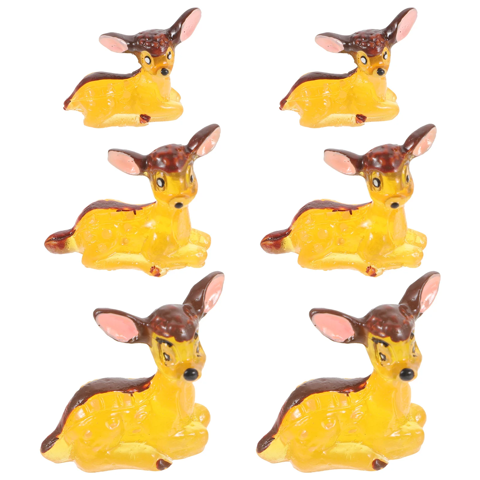 

2 Sets of Resin Deer Figurine Lovely Deer Family Model Microlandscape Cartoon Deer Statue Decor