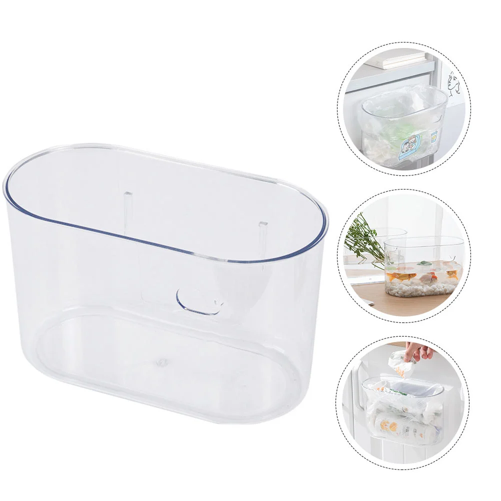 

Trash Can Bin Garbage Hanging Kitchen Waste Wastebasket Wall Bathroom Office Door Mounted Bedroom Dustbin Container Bins Clear