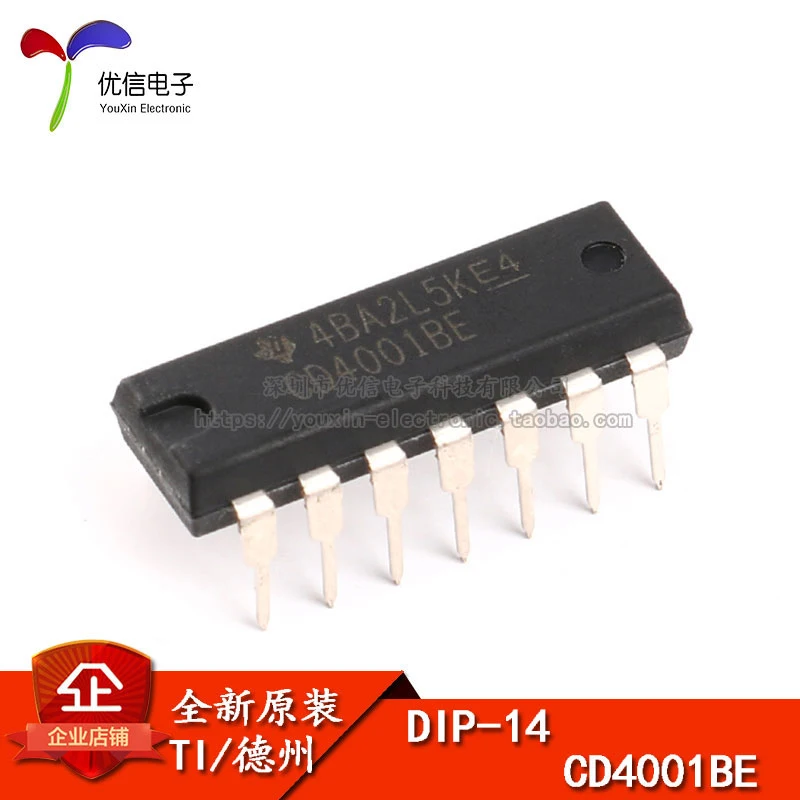 

10 шт., оригинальные CD4001BE DIP-14 2