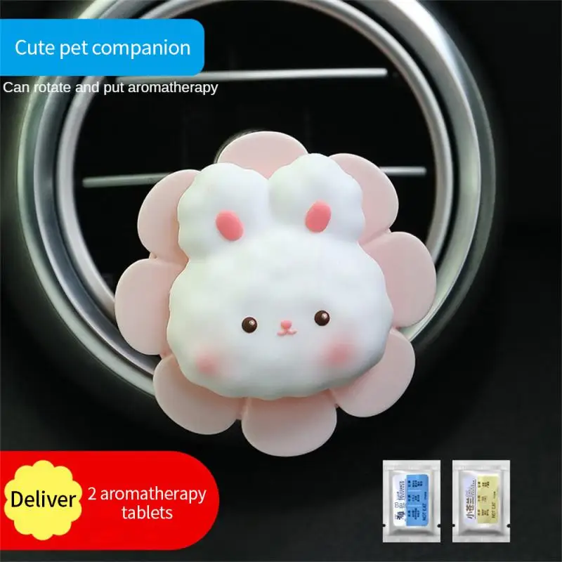 

Universal Diffuser Bunny Car Air Freshener Multifunctional Air Outlet Fragrance Rotating Auto Accessories Creative