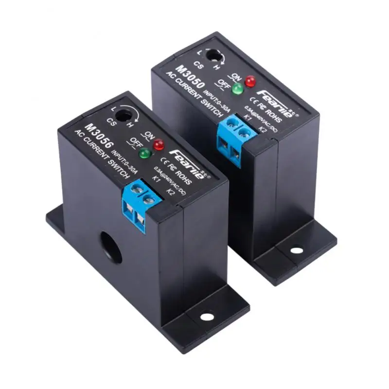 

2023 Current Detection Switch Induction Relay Adjustable Current 0.3A 240VAC/DC Self-Powered Sensing Switch Normally Open/Close
