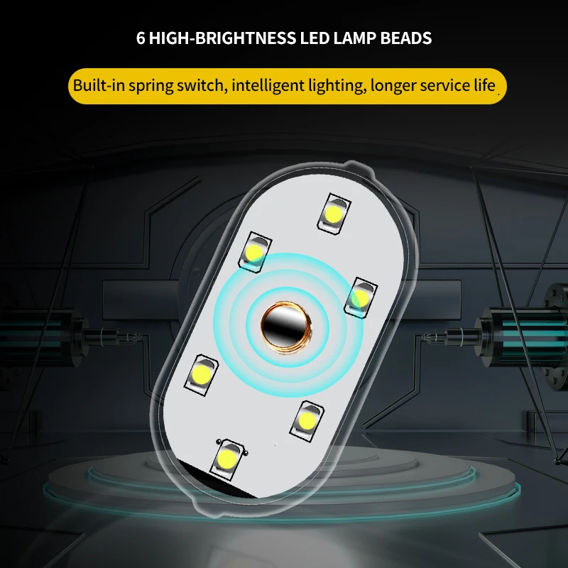 Car LED Ambient Light Interior Lighting Atmosphere Lamp for Armrest Box Trunk Switch Touch Control Wireless Mini Foot Lights | Автомобили