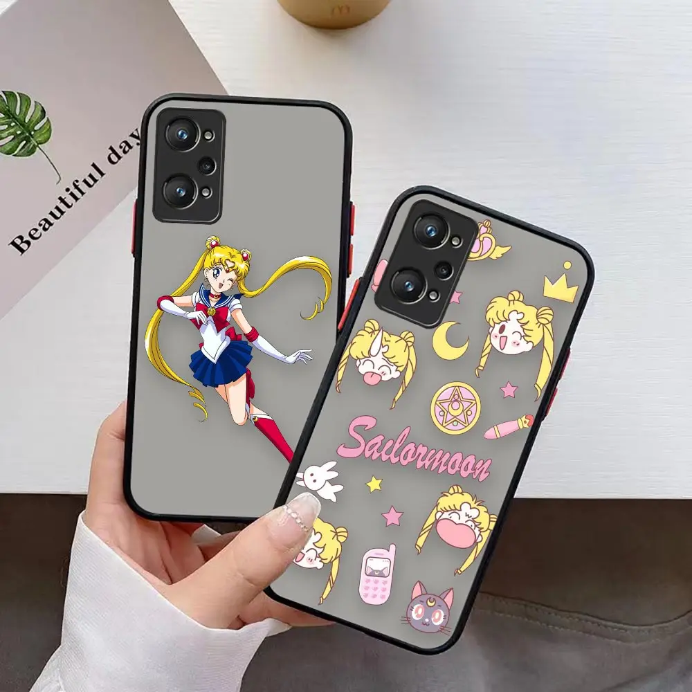 

Anime S-Sailor Moon Shockproof Case For Realme 3 5 6 7 7I 8 8I 9 10 GT MASTER NEO2 X7 XT PRO 5G PLUS Shell Case Funda Coque Capa