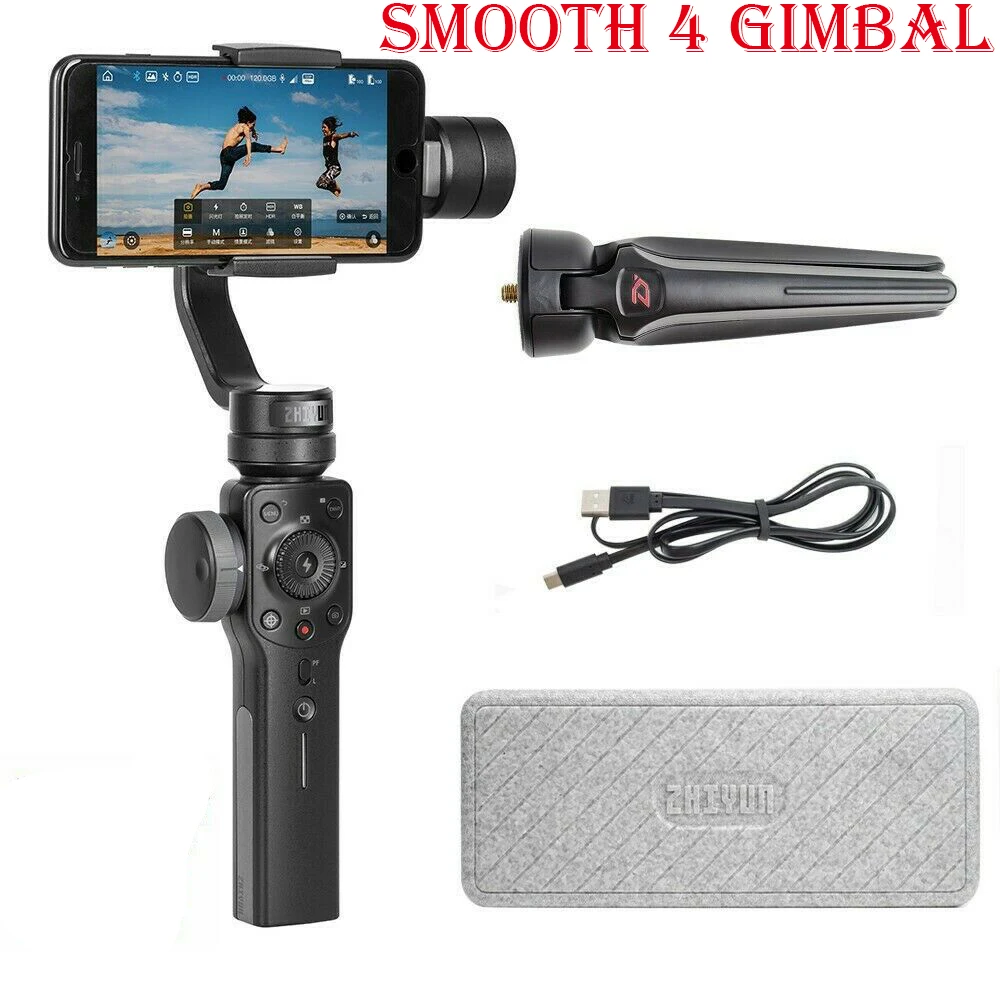

Zhiyun Smooth 4 3-Axis Handheld Gimbal Stabilizer for Smartphone iPhone 11 12 Pro XS X 8 7 Plus Samsung Galaxy S8+ S8 S7 S6 S5