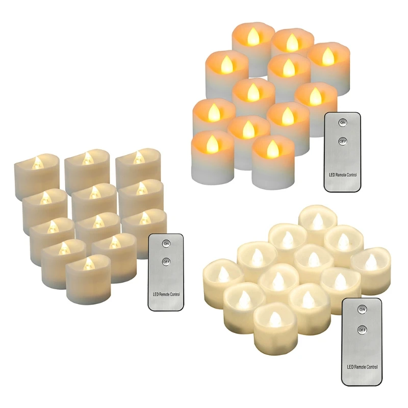 

12pcs Flameless Electronic LED Candles Remote Control Flickering Tea Light Christmas Party Home Decoration