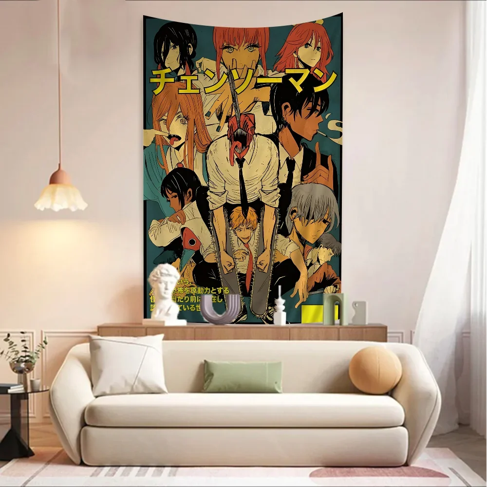 1 шт. аниме бензопила человек подвесной богемный гобелен Таро хиппи настенные