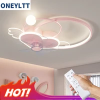 kids children room love pink heart shaped ceiling fan with lamp creative girl fan light
