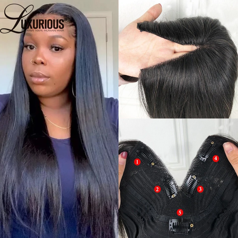 

Natural Black Straight V Part Wig Human Hair No Leave Out Glueless Human Hair Wigs for Women U Part Wig Brazilian Remy Hair Wig