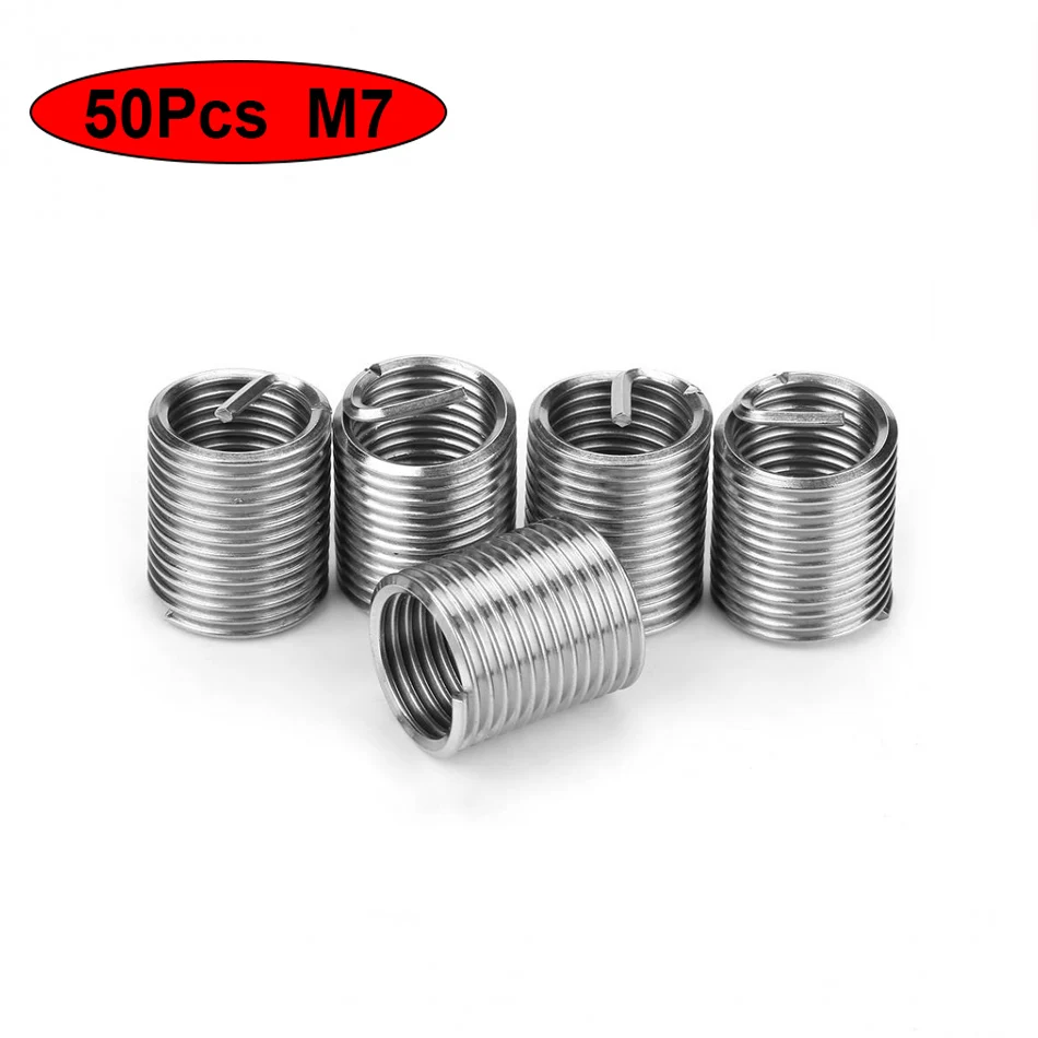 

50 шт. M7 * 1 * 1D-3D набор вставок для ремонта винтовой резьбы из нержавеющей стали