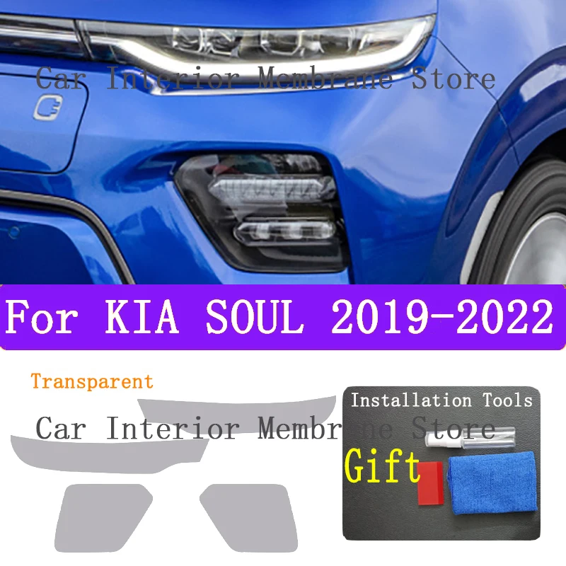 

Для автомобильной фары kIA SOUL 2019 2020 2021, передняя лампа с защитой от царапин, ТИНТ, фотоаксессуары для ремонта, наклейка