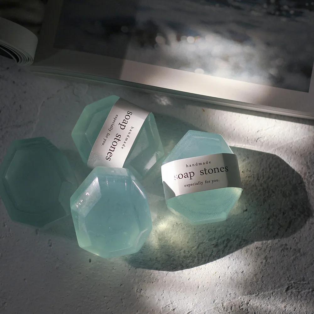 

60g Popular New Product Sea Salt Fragrance Gem Handmade Essential Oil Soap Cleansing Bath glutathion skin whitening 1pcs