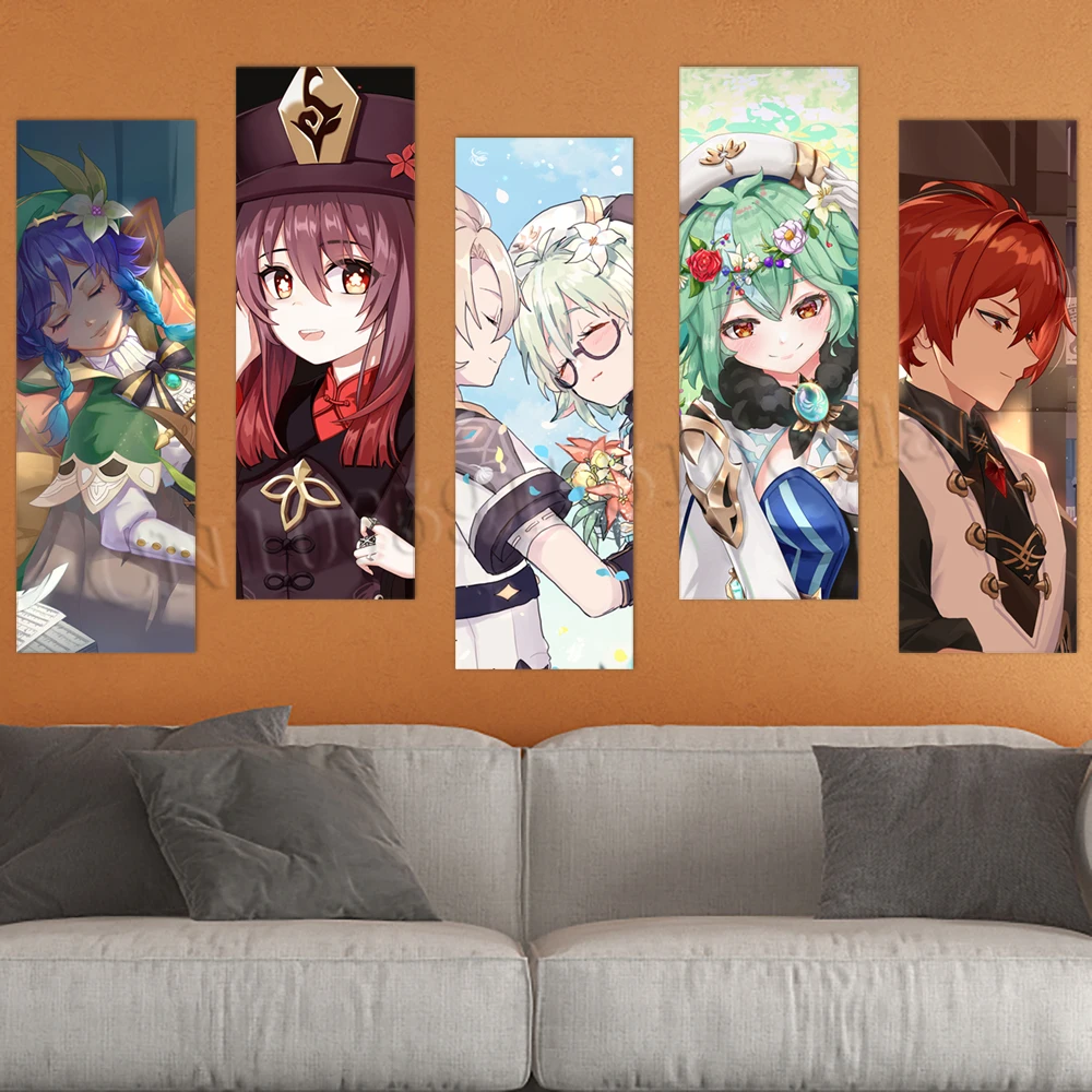 

Print Venti Posters Genshin Impact Home Decor PVC Painting Sucrose Wall Artwork DIY Mural Bedroom Cuadros Self-adhesive Pictures