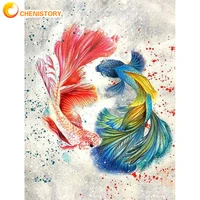 chenistory paint by number goldfish kits handpainted diy frame picture by number animal coloring on canvas home decoration gift