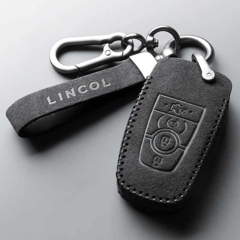 

Leather Alcantara Car Remote Key Case Cover Shell for Lincoln MKC MKZ MKX Navigator Continental Styling