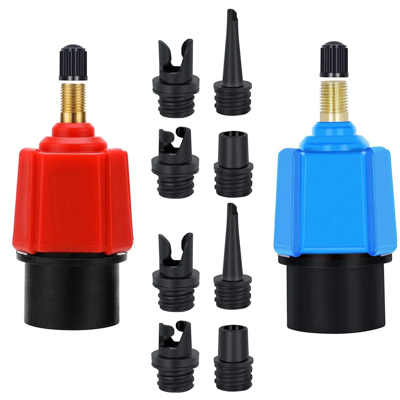 

Paddle Board Valve Adapter Rubber Boat Canoe Kayak Surfboard Inflatable Bed Air Valve Pump Compressor Converter with 4 Nozzles