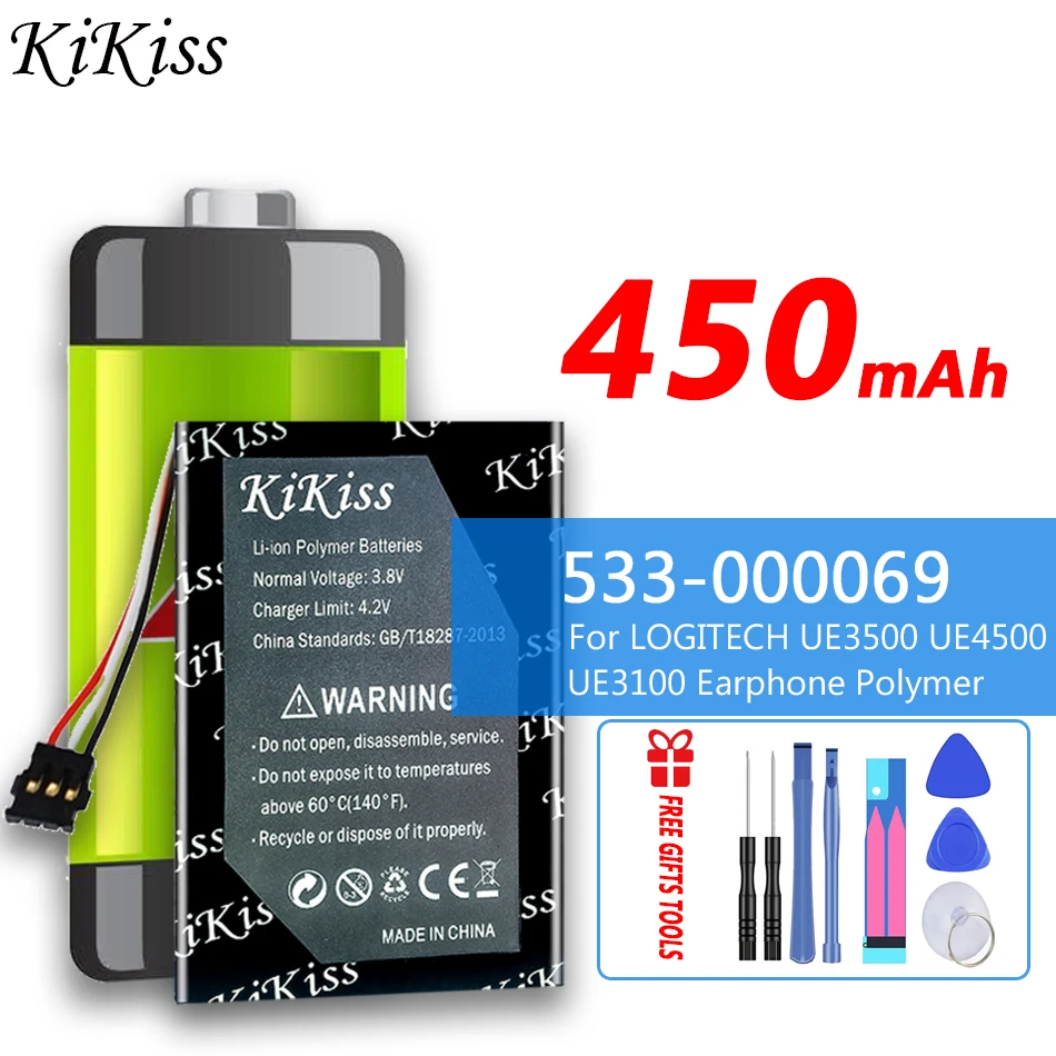 

Battery for LOGITECH UE3500 UE4500 UE3100 Earphone Polymer Rechargeable Accumulator Replacement 3.7V 450mAh 533-000069 AHB521630