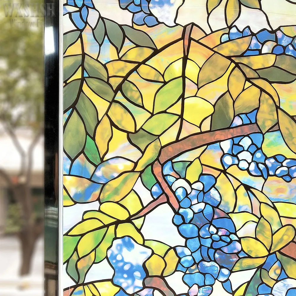 

Frosted Privacy Decorative Window Film Stained Static Cling Adhesive Glass Stickers Vinyl Blackout For Home Multiple size