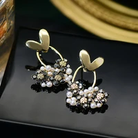 ladies flower natural stone pearl earrings jewelry accessories gift stud earrings multi crystal gift jewelry 2022 new arrivals