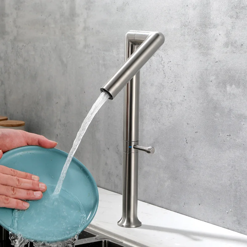 

Brushed Kitchen Sink Faucet Swivel Kitchen Faucet Sink Tap Mounted Deck Bathroom Mounted Hot And Cold Water Mixer Accessories