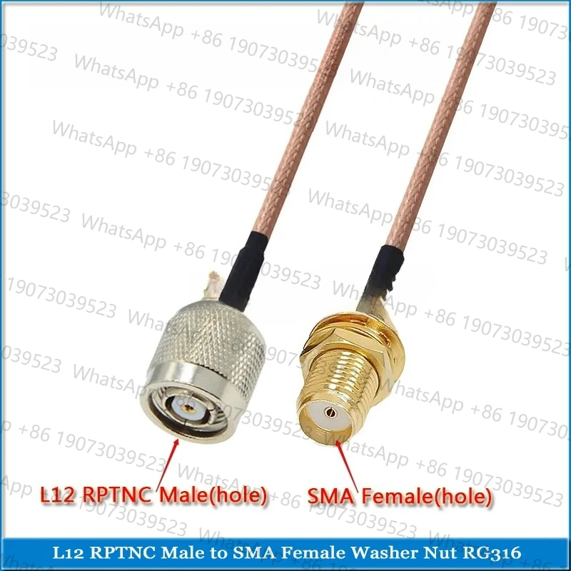 Фото L12 RPTNC RP-TNC к SMA Male RP-SMA RPSMA Прямоугольный 90 градусов к RPTNC 50 Ом Перемычка с косичкой RG316 Коаксиальный №4