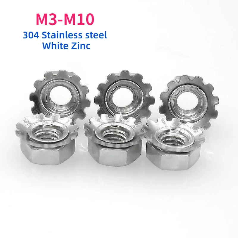 Нержавеющая сталь 304 белый цинк многоступенчатые шестигранные гайки K-типа