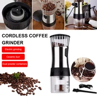 electric burr coffee grinder 1 5 cups automatic conical burr coffee bean grinder with 4 grind settings rechargeable for espresso