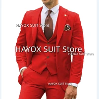 3 piece suit for men single breasted waistcoat pant jacket business formal wedding groomsman prom blazer set