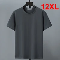 10xl 12xl plus size t shirt summer cotton t shirt men short sleeve tshirt casual tops tees male solid color shirt crewneck