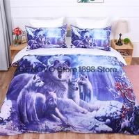 3d wolf bedding set animal print single double duvet quilt cover set twin full queen king size bedclothes for children kid home