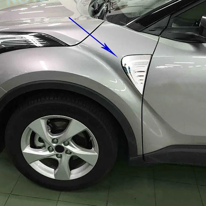 

for Toyota c-hr chr 2016 2017 2018 ABS Chrome Door Side Air Vent Wing Fender Emblem Badge sticker Trim 2pcs 3D sticker modeling