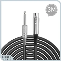 xlr 3 pin plug to 6 35mm 14 inch male mono jack plug cable length 3m
