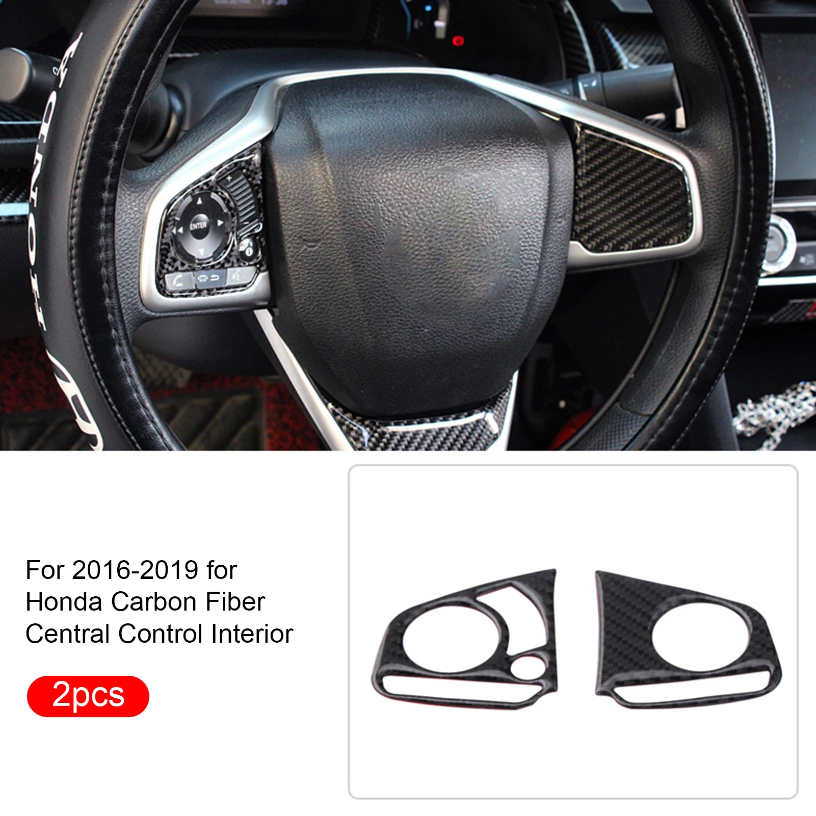 

Car Stickers For Honda Steering Wheel Button Panel Carbon Fiber Patch Labeling Auto For Car Accessories