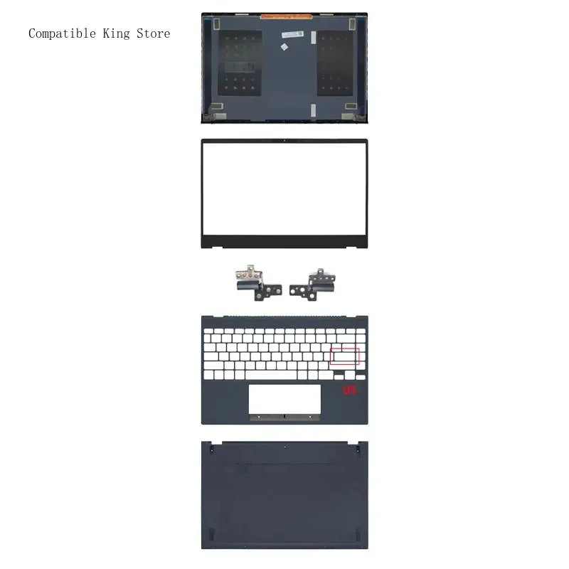 Фото Крышка для ноутбука, задняя крышка LCD-экрана, передняя рамка для ASUS Zenbook 13 UX325 UX325A UX325J UX325E U3700J, подставка для рук, нижний корпус, петли №1