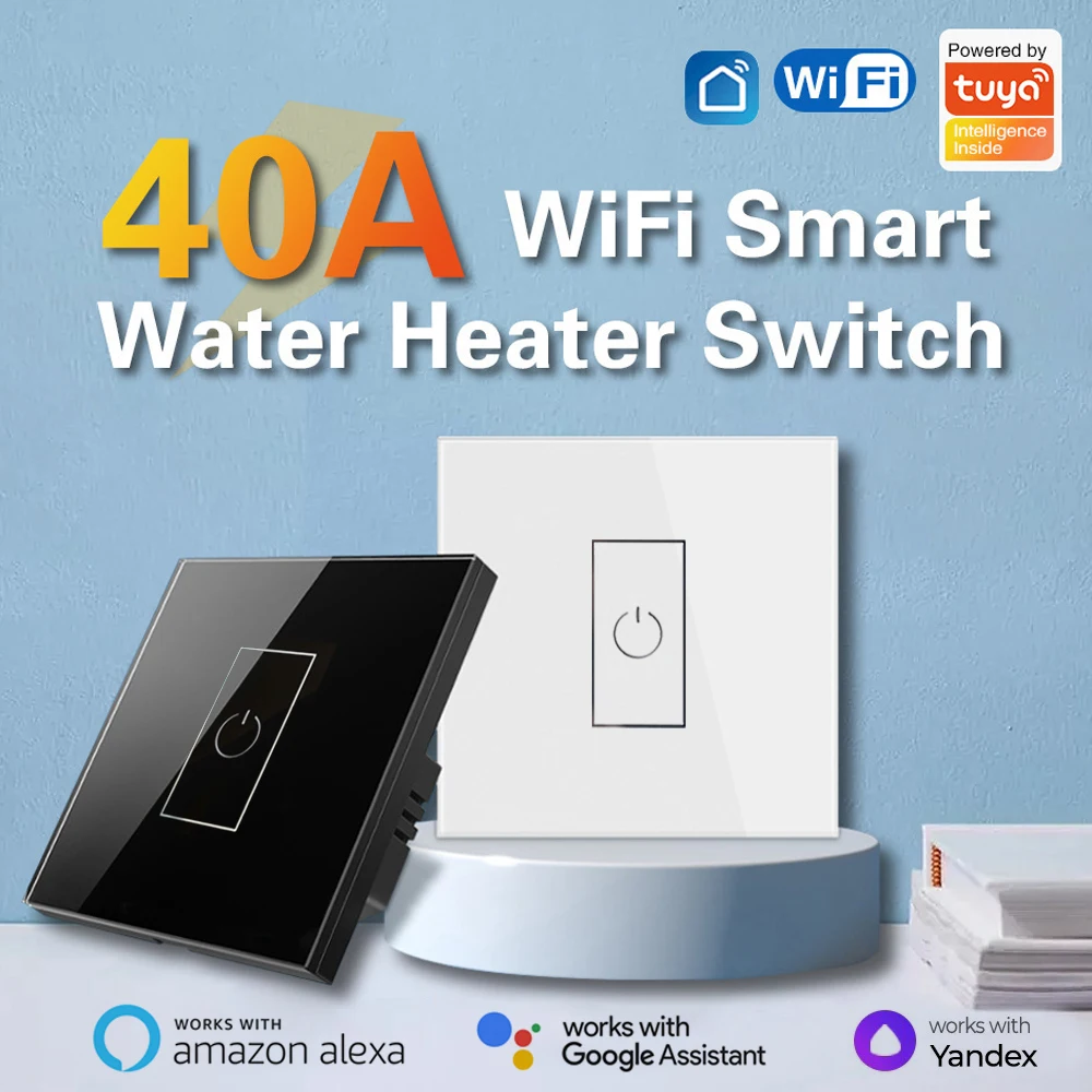 Фото Tuya Smart WiFi 40A Выключатель высокой мощности для водонагревателя, котла, кондиционера, управления приложением работает с Alexa Google Home №1