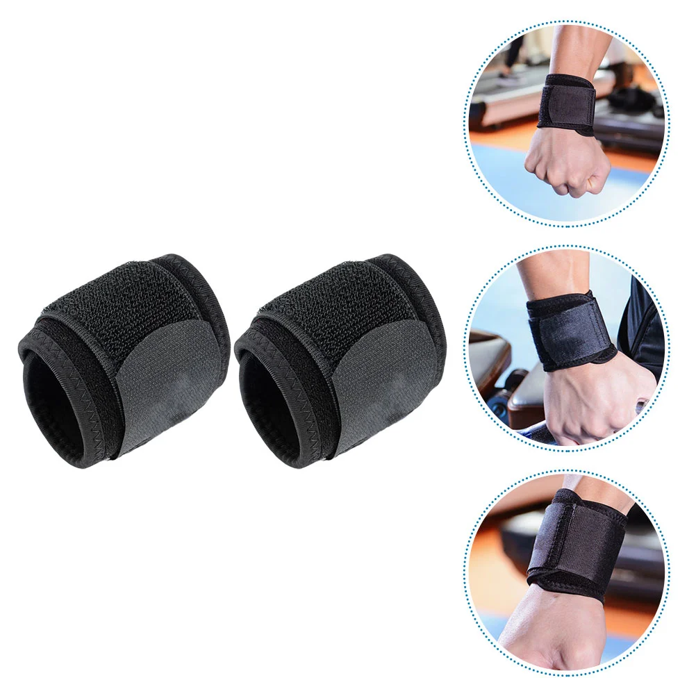 

2Pcs Athletic Wrist Brace Breathable Wrist Support Fitness Wrist Guard (Black)