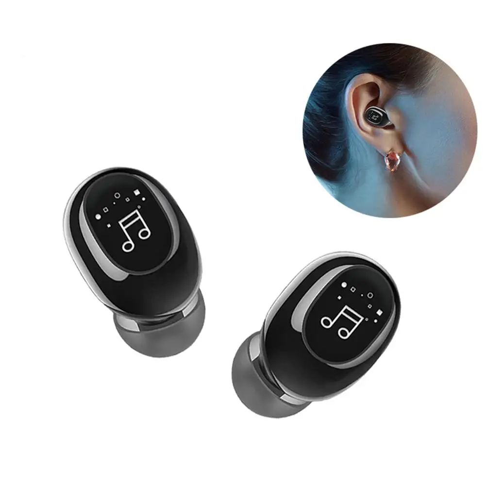 

Mini F911 Bluetooth-compatible Headset Wireless Earbuds Small Sports 5.0 Stereo Nfc Function Voice Control Portable Earbuds