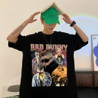 Hot New Hip Hop Singer Bad Bunny Oversized Graphic Print Tshirt Regular Men Women Brand Harajuku Tees Unisex T-shirts Mens Tops