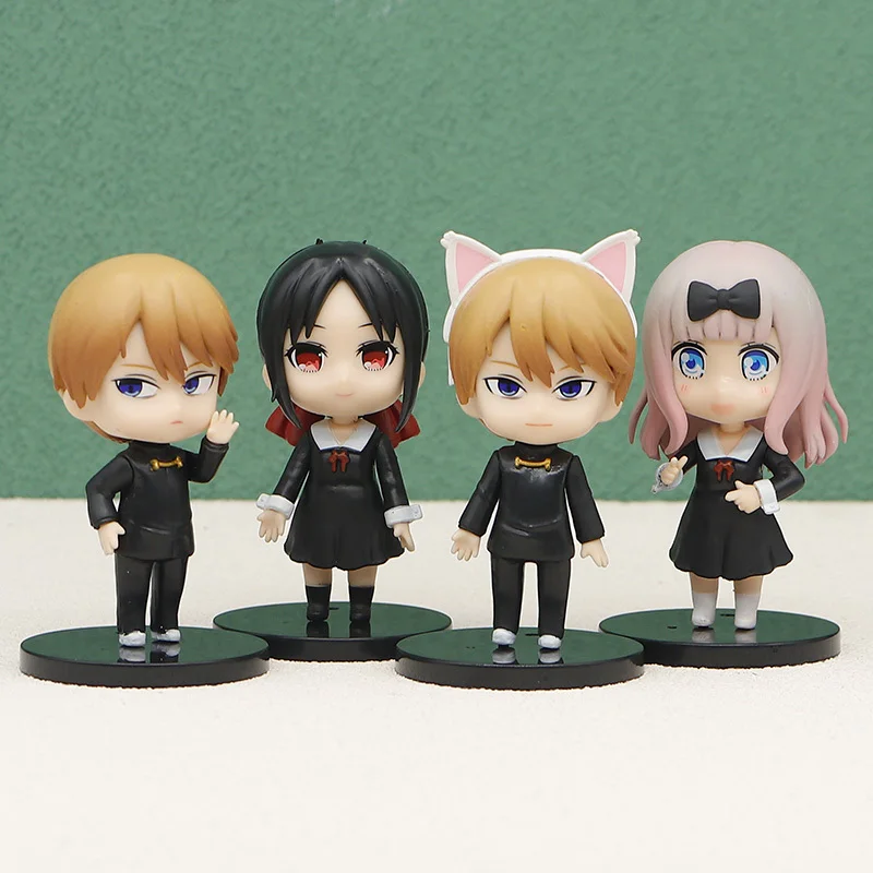 

4 шт./компл. Kawaii Shinomiya Kaguya Fujiwara Chika, фигурка из ПВХ, игрушка, милая Кагуя-sama: Love Is War, аниме, модель для мальчика