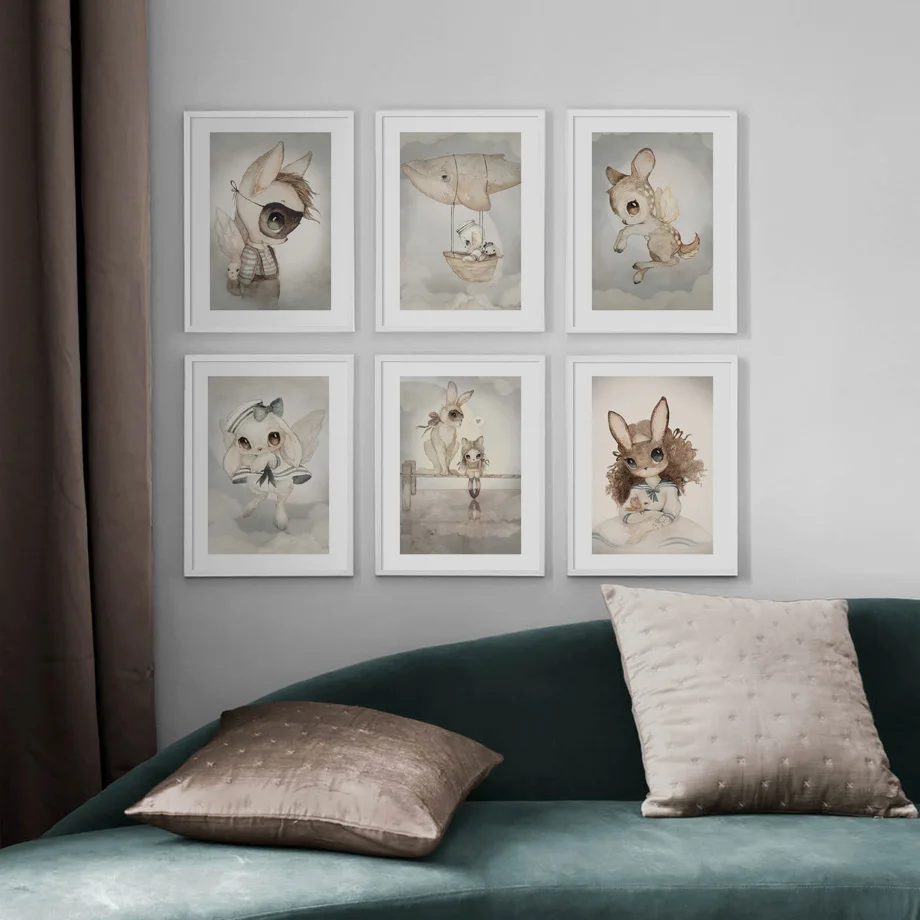 Картина на холсте с изображением кролика оленя