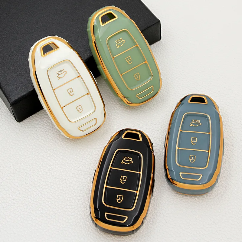 

New TPU Car Remote Key Case Cover Shell For Hyundai i30 ix25 Elantra KONA Solaris Azera Grandeur Ig TM Accent Santa Fe Palisade