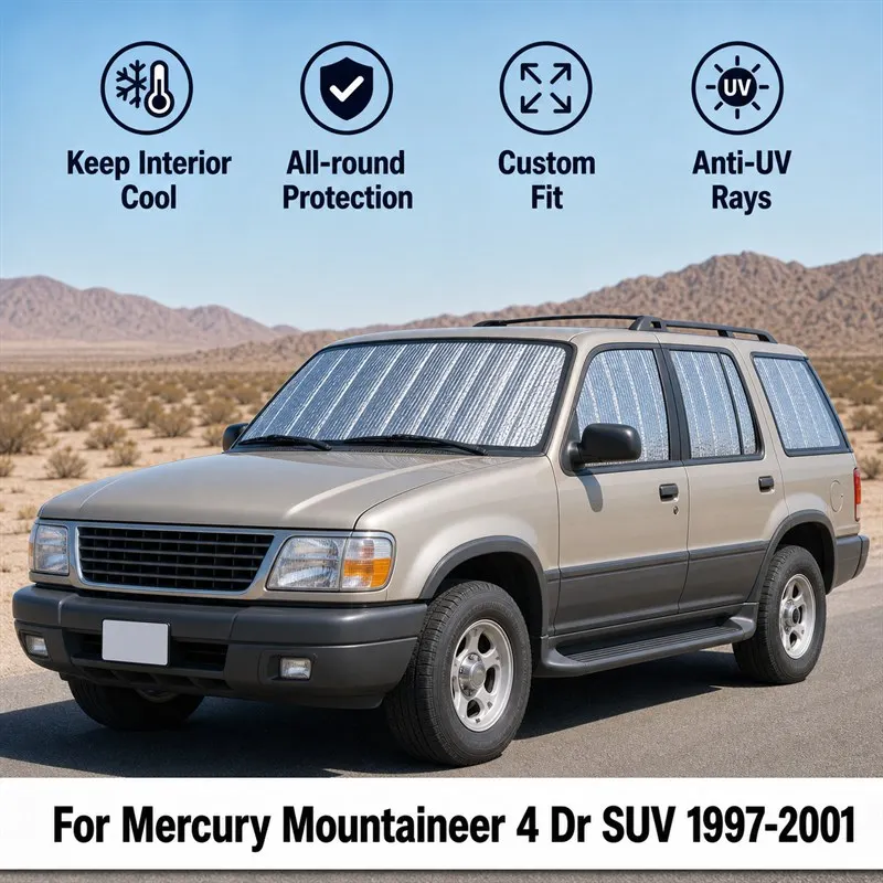 Фото Для Mitsubishi Montero 4-дверный внедорожник 1989-1991: Полный комплект солнцезащитных шторок для окон автомобиля, блокирующих УФ-излучение, обеспечивающих конфиденциальность, теплоизоляцию, складные автомобильные шторки №1