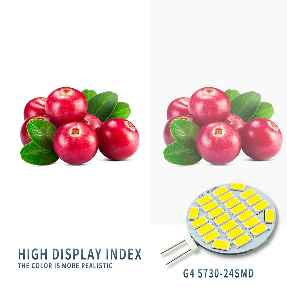 Продажа Светодиодные лампы G4, 6 шт., 12 В, 24 В переменного тока, 3 Вт, освещение RV, заменяет галогенную лампу 25 Вт, лм, 24 светодиодный Ода S 5730smd, без мерцани...