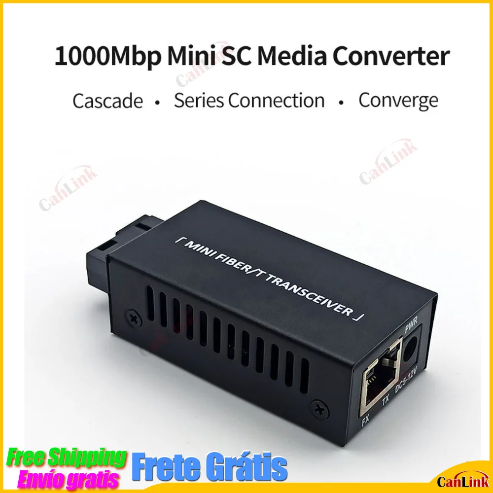 

1 Pair Gigabit 100/1000M A/B SC Ethernet Fiber Switch Media Converter Rj45 Optic Transceiver 20KM fibra Switch with Power Supply