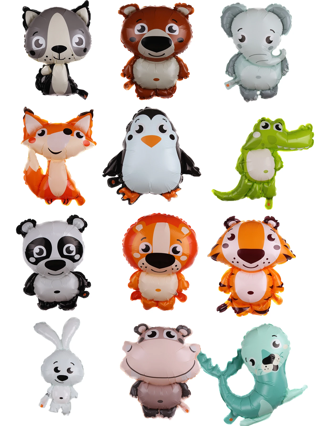 

Набор Из 10 Воздушных Шаров С Мультяшными Животными С Тигром И Пингвином - Надувные Игрушки Своими Руками Для Детей
