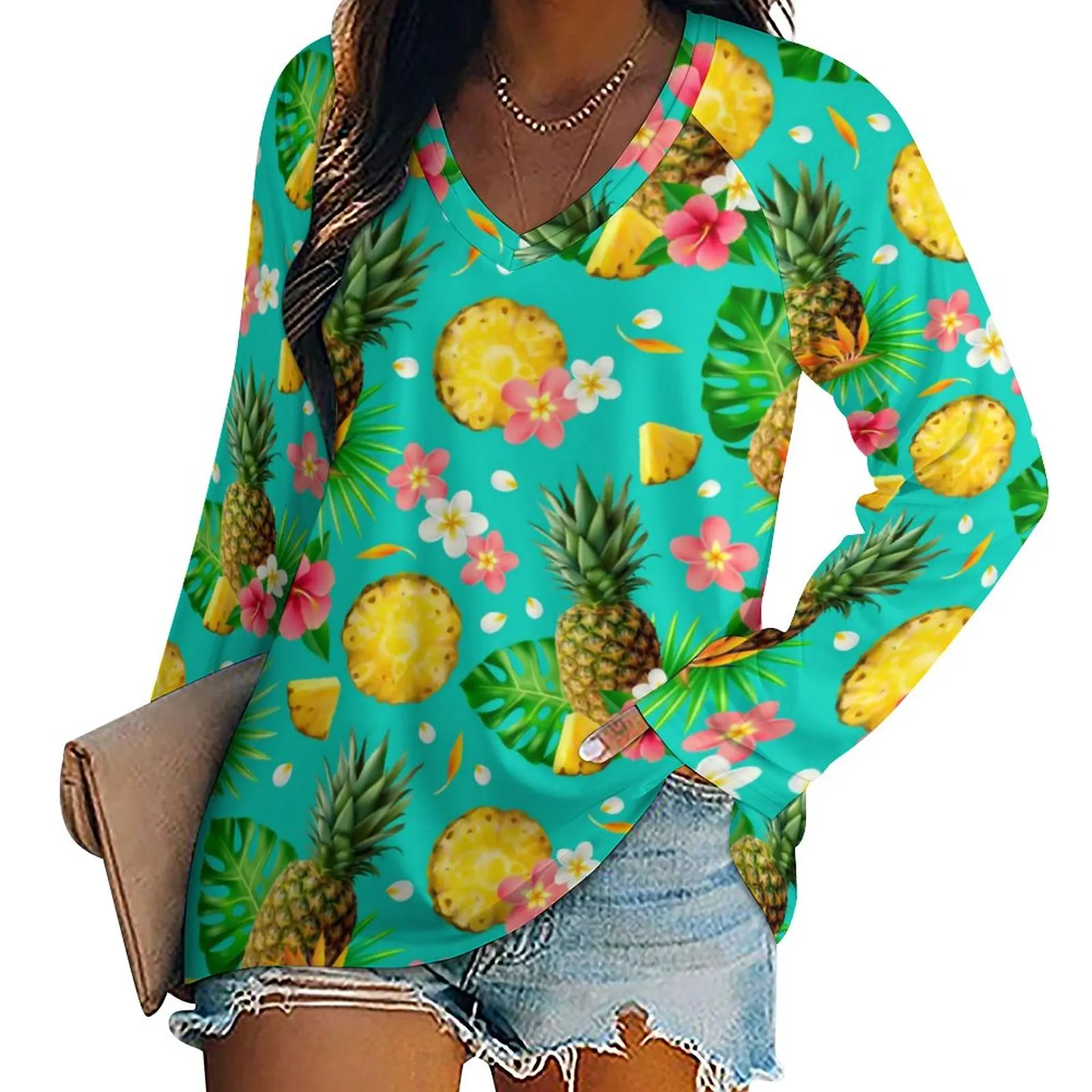 

Женская Винтажная футболка с длинным рукавом, розовая футболка с цветочным принтом и графическим принтом, большие размеры, зима