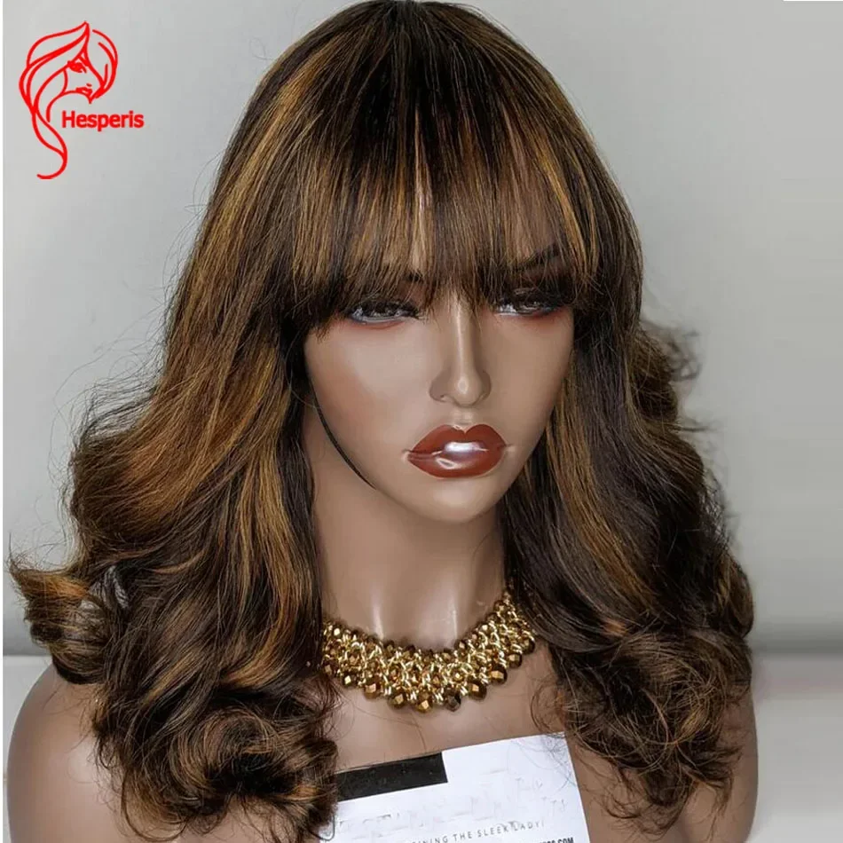 Hesperis короткая блондинка хайлайтер полный парик машинная работа Боб волна