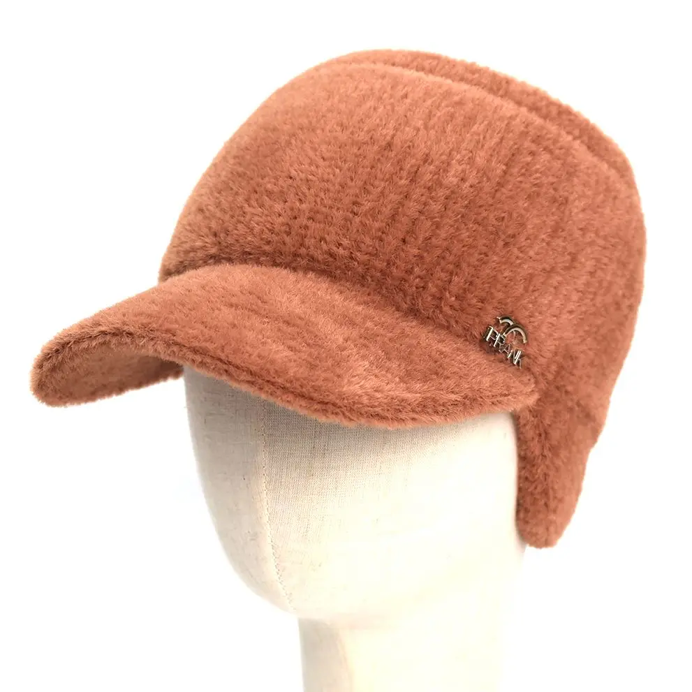 

Women Winter Ponytail Hole Knitted Hat Outdoor Cycling Ear Protection Warmth Peaked Cap Casual Fashion Sunhat Bomber Hats